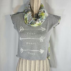 Harper & Elliott Crop Top w/Scarf Size XSmall